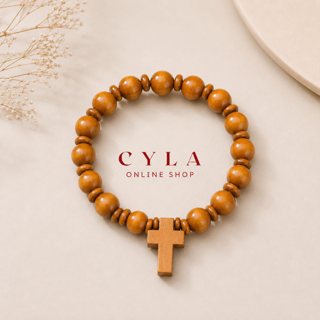 Wood Christian Bracelet Fashion Accessories Catholic Prayer Rosary Bracelet Christian Wooden Beads