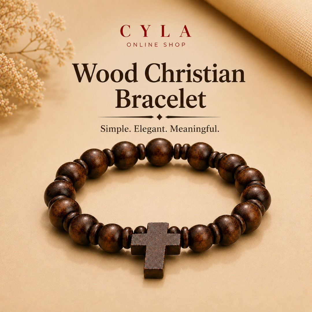 Wood Christian Bracelet Fashion Accessories Catholic Prayer Rosary Bracelet Christian Wooden Beads