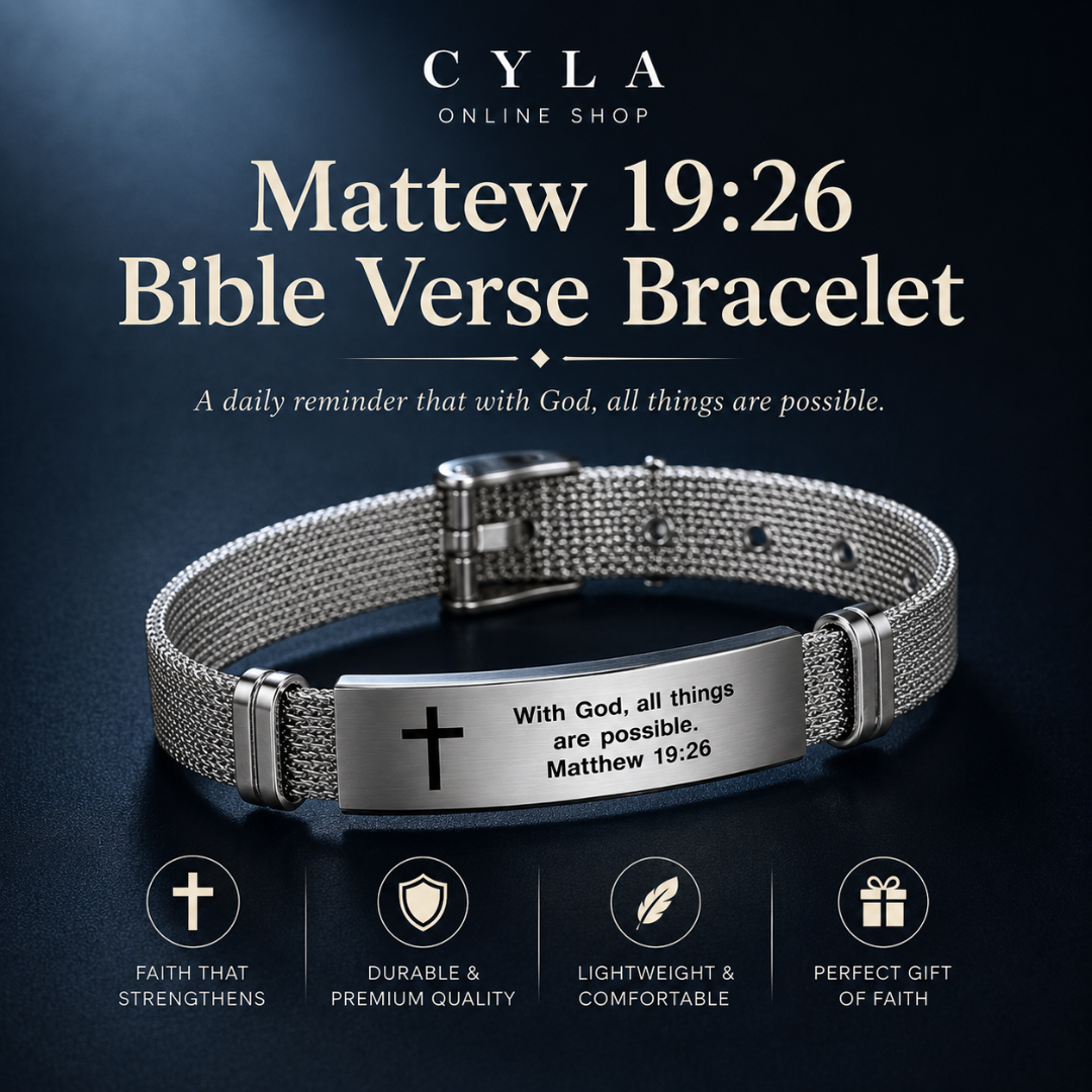 Fashion Christian Bracelet Adjustable Stainless Steel Plate Bible Verse Faith Wristband Gift