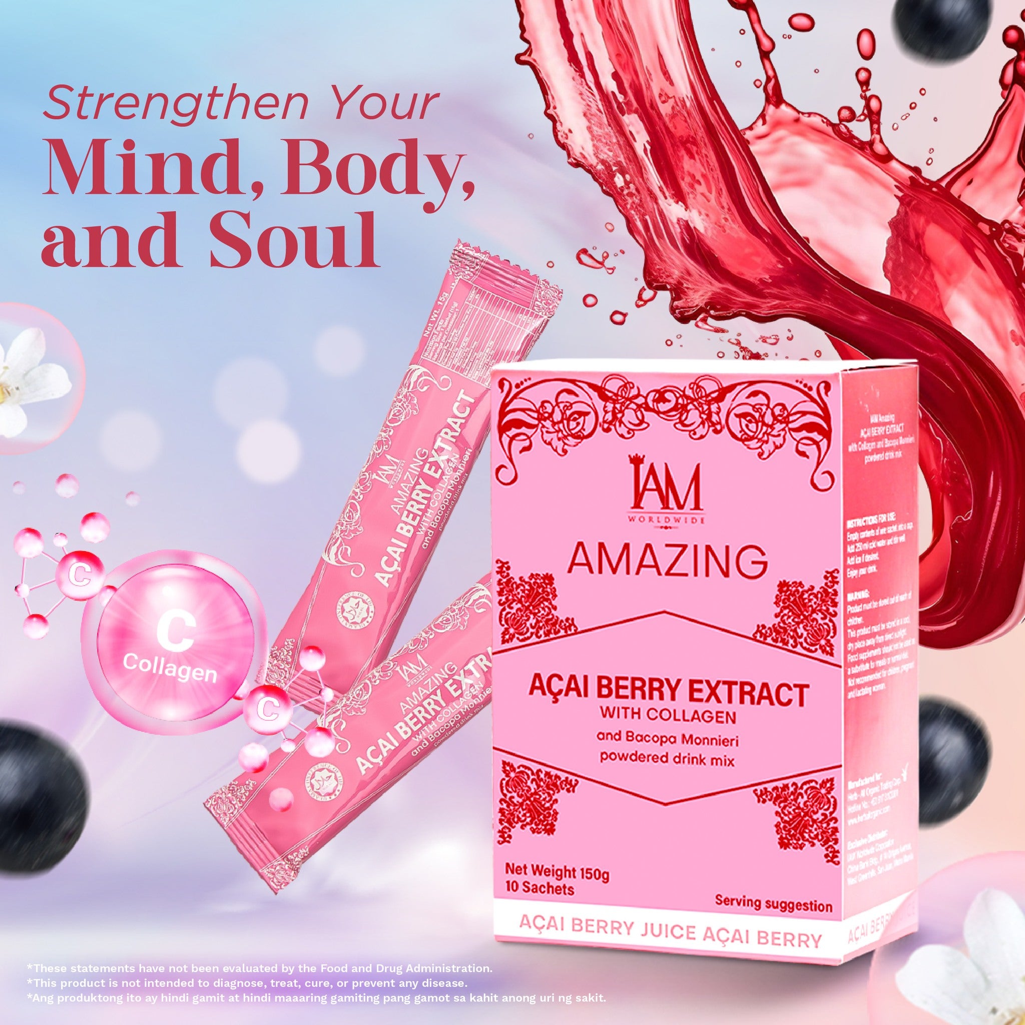 Amazing Acai Berry Extract with Collagen and Bacopa Monnieri