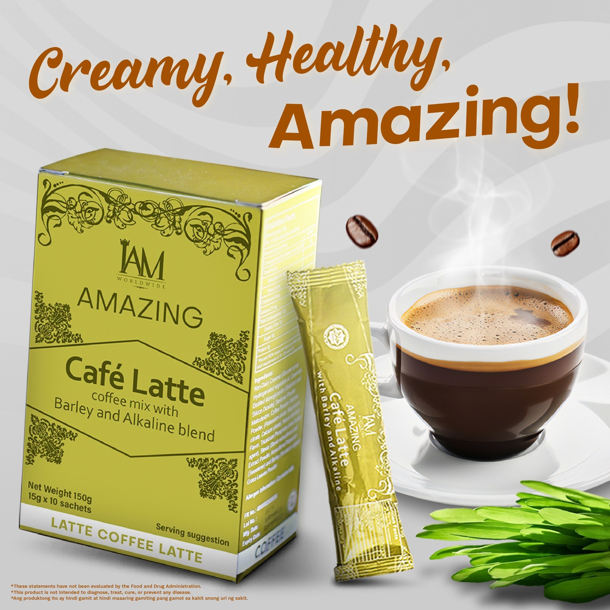 Amazing Cafe Latte with Barley and Alkaline