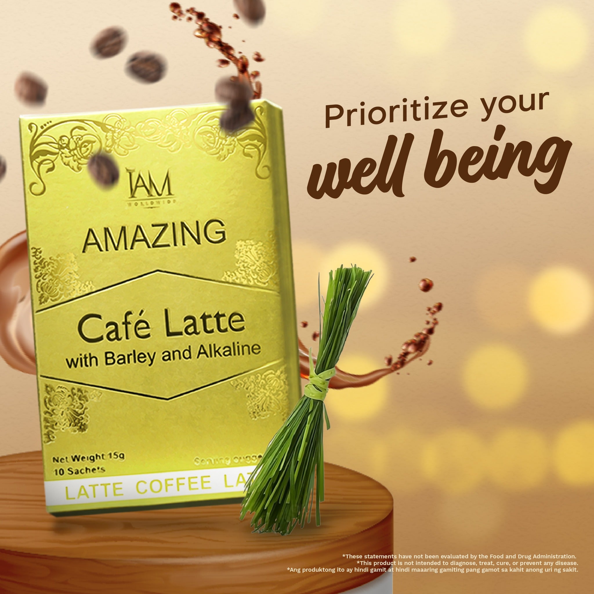 Amazing Cafe Latte with Barley and Alkaline