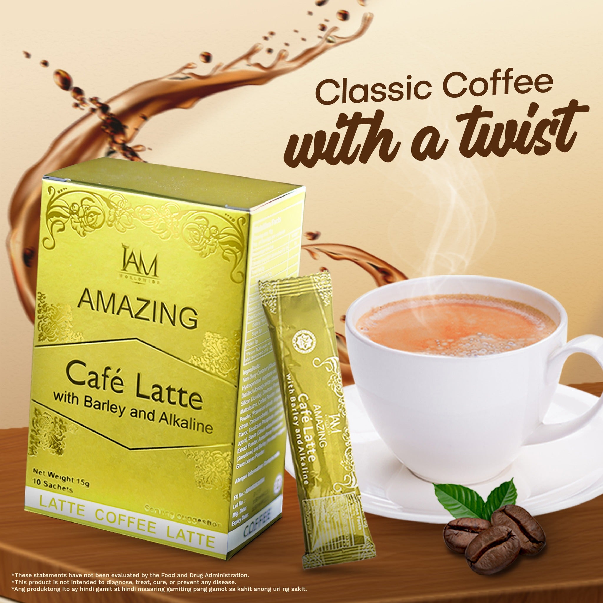 Amazing Cafe Latte with Barley and Alkaline